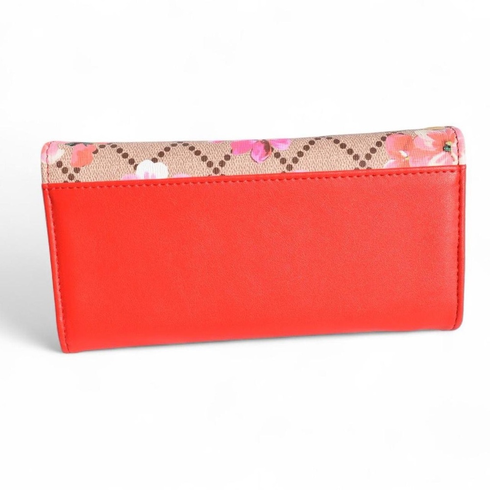 AR New York Floral Print Wallet Red with Removable Wristlet Strap - Picture 2 of 12